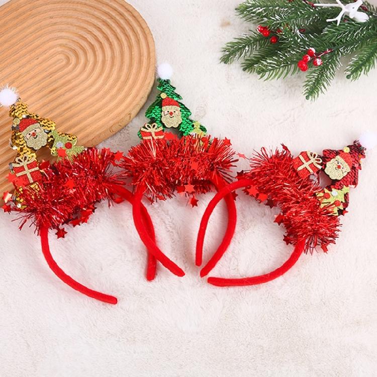 Weihnachtsdekorationen Weihnachtsbaum Haarreif mit Pailletten Party-Treffen Haarband Festival-Feier Requisiten Kopfschmuck