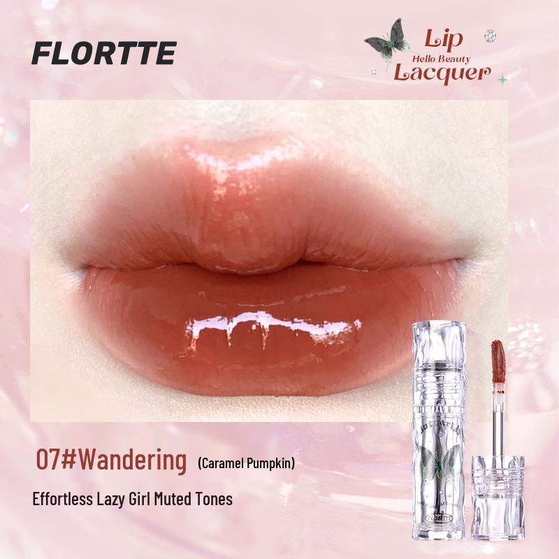 FLORTTE Girls' Dormitory Watery Light Lip Lacquer - So Beautifully Amelia: Transfer-resistant Mirror Gloss