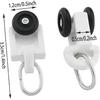 50PCS Curtain Black Roller Hooks Track Glider Hooks Silent Glider Roller Ballerised Window Shower Curtain Track Ceiling Glider