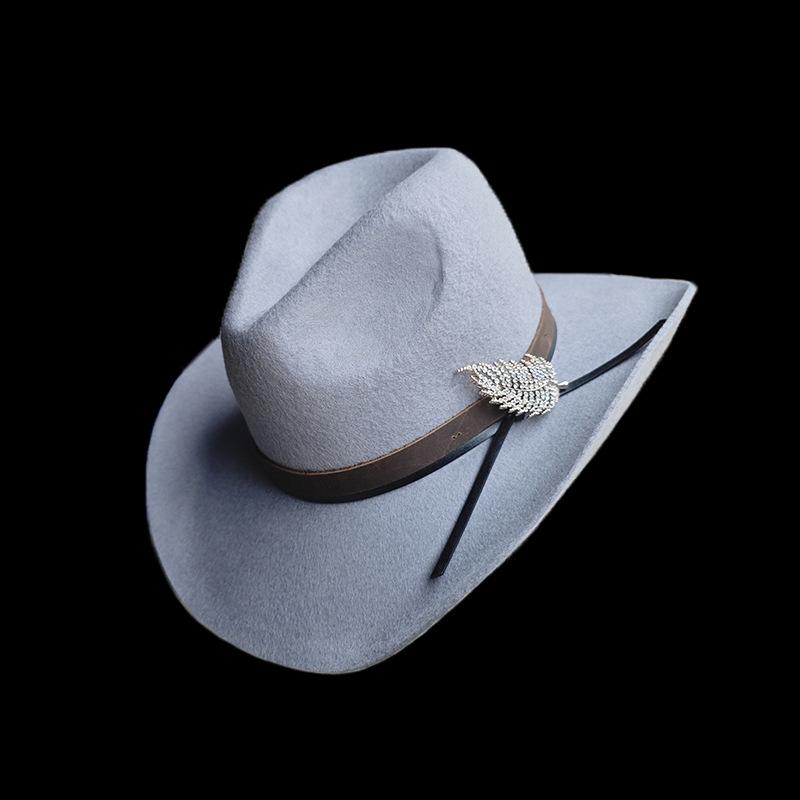 Wool Top Hat Factory Direct Sales Fashion Versatile Felt Hat Warped Edge Belt Decorative Jazz Hat