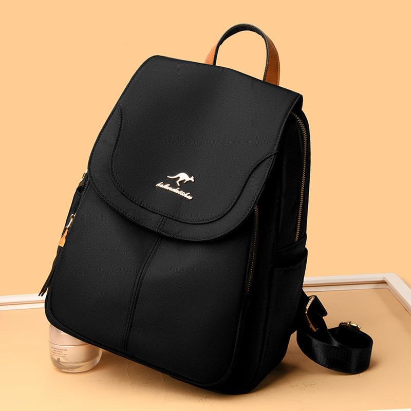 Schoolbag Backpack Women's Soft Leather 1011 New Fashion Backpack Middle-aged Mom Travel Bag Soft Leather Large Capacity Student School Bag