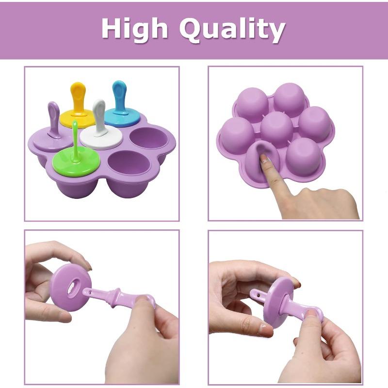1pc 7 Holes Ice Pop Mold Ice Cream Popsicle Silicone Mold DIY Fruit Milkshake Home Kitchen Accessories Tools