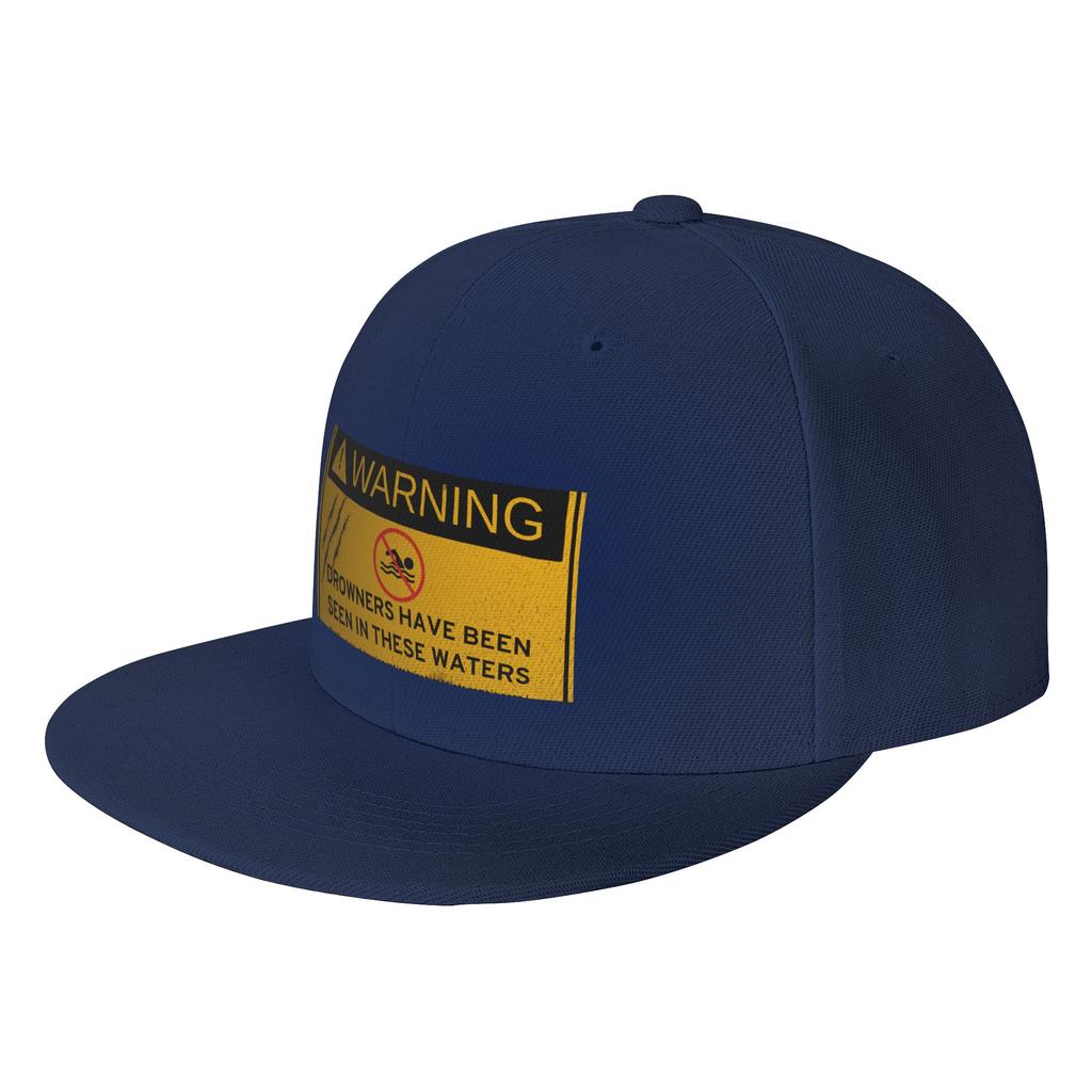 Fashion An Undead Glitch Drowner Warning Sign Flat Brim Sun Hat Japanese Minimalist Sports Visors