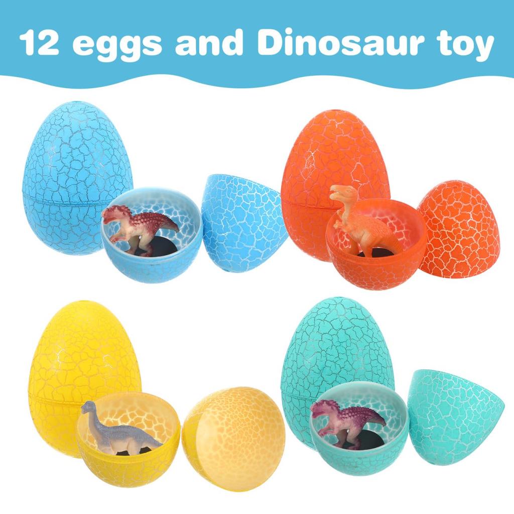 Totority Dinosaur Eggs, Set of 12, Tumble-Proof Toys with Dinosaur Figures, Easter Egg Prizes, Kids' Party Gifts, Educational Toys for Boys, Surprise