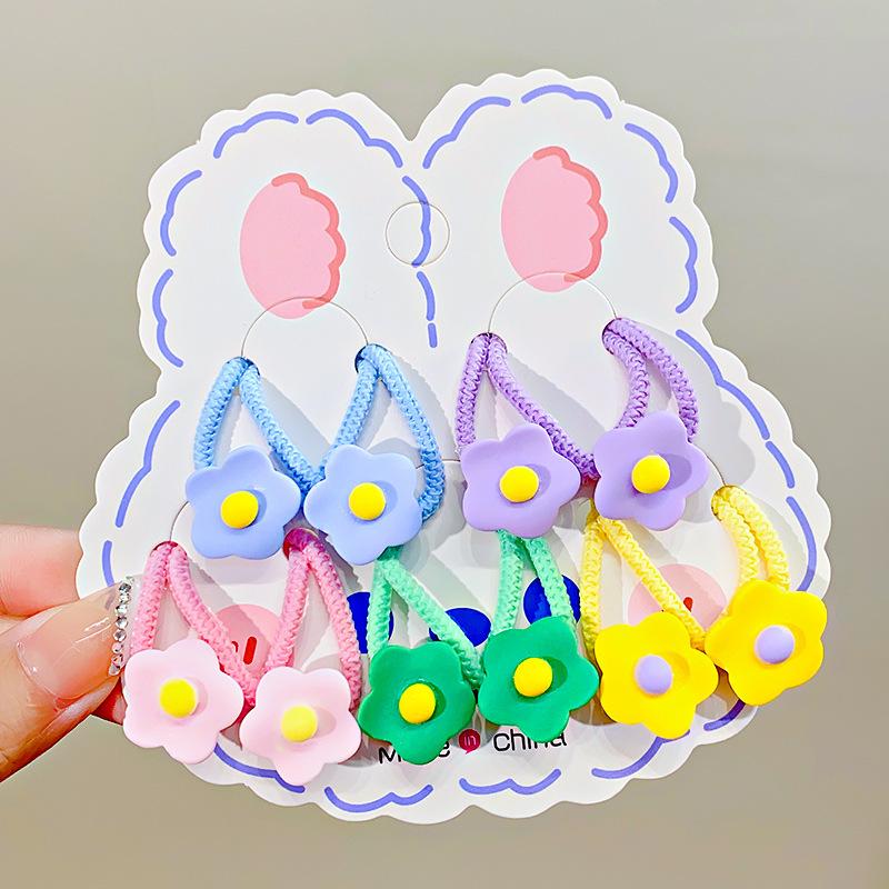 10pcs Cute Bow Elastic Hair Band Cartoon Girls Hair Rope Cute Ponytail Holder Hair Ties Rubber Band Children Hair Gum Scrunchies