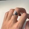 Heavy Duty Spanner Finger Ring Silver Plated Biker Jewelry Wrench-Shaped Open Ring  Boys Girls