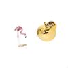 Flamingo Resin Bird Sculpture Modern Art Garden Figurine with Metal Stand Fruit Ceramic