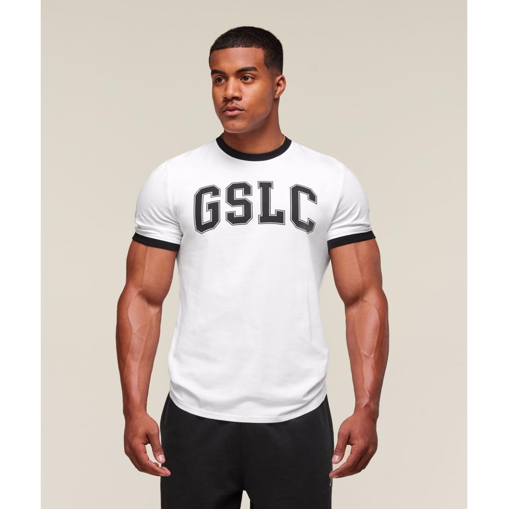 

Футболка Gymshark Gslc Ringer белая A2b6f Wb57 XS