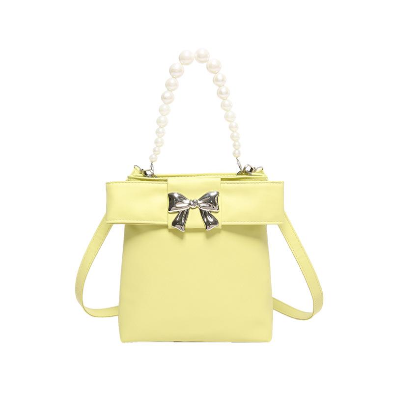 Women'S Bag Fashionable Texture Pu Small Square Bag Foreign Style Pearl Handbag Niche Versatile Shoulder Bag Underarm Bag