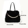 Yogodlns Winter Fashion Faux Fur Crossbody Bags for Women's Gift, Pearl Chain Decor Shoulder Bag, Ladies Handbags Top-handel Bag