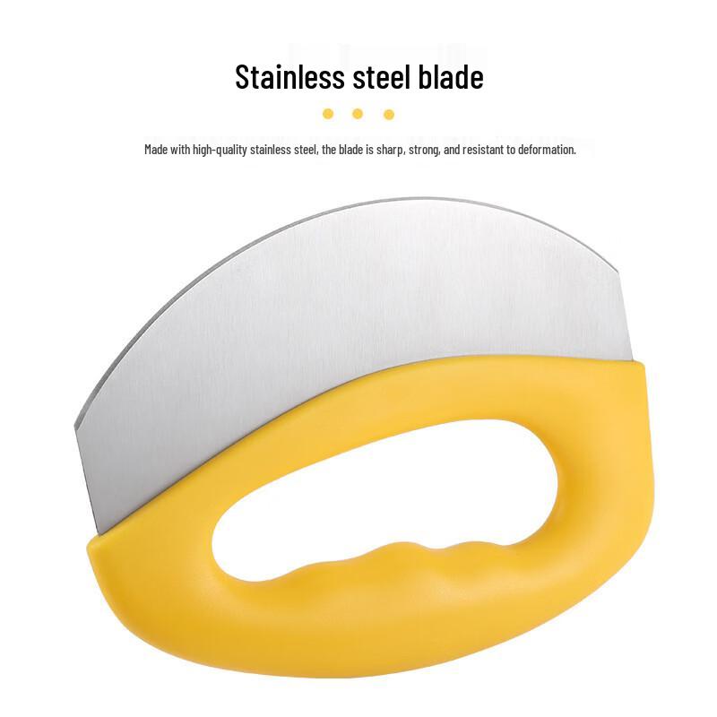 Oeny Half-Round Pizza Rocker Knife with Protective Cover