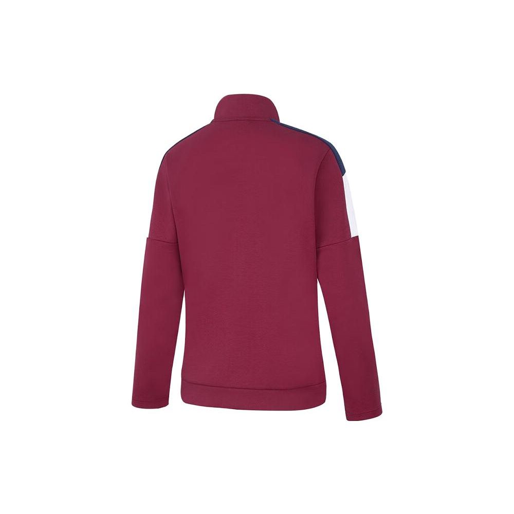 Li Ning Color Block Stand Collar Zip Sports Jacket Women Jackets Dark-Red AWDTA04-4