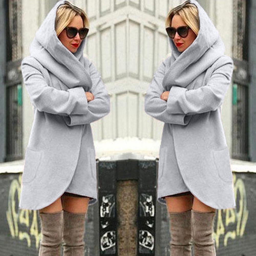 

Женское шерстяное тонкое пальто с капюшоном, свободные женские повседневные толстовки с капюшоном, куртка, верхнее пальто XXXXL