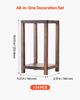 24 Pcs Wooden Wedding Lantern, Cedar Wood and Plastic Wooden Lantern Candle Holder, Rustic Decorative Home Centerpiece Ideal for Wedding Table Party