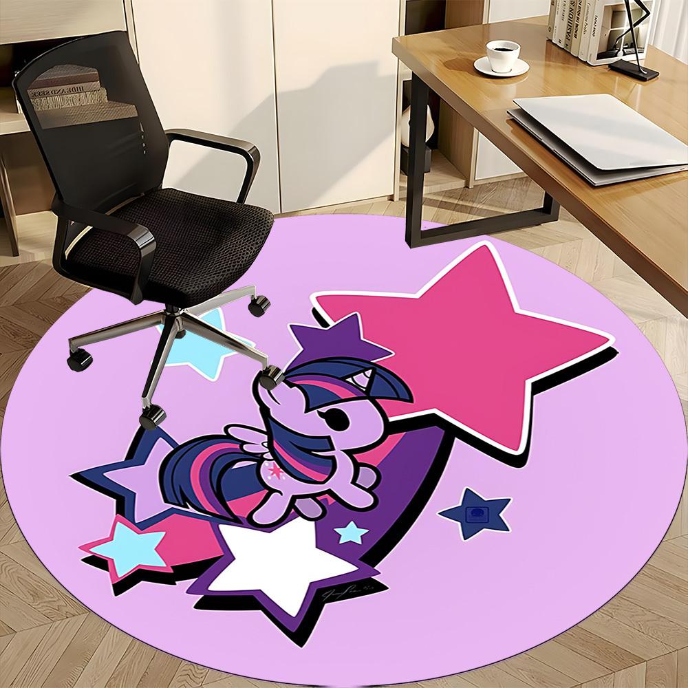 1 pièce Tapis Rond de Bureau My Little Pony, Sous les Chaises de Bureau Chambre à Coucher Salon Décoration de la Maison  a1022191
