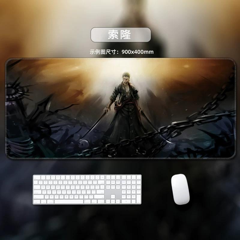 One Piece Leather Mouse Pad  Oversized Small Office Gaming Keyboard Pad Desk Pad Bristle Bracelet  Monkey D. Luffy  Roronoa Zoro  Decorative Desk Mat