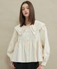 MANAVIS7 Sailor Double Collar Blouse [Beige]