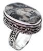 White Buffalo Natural Gemstone Silver Plated Ring US Size-9.5 A 317