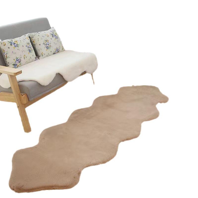 Faux Rabbit Fur Wavy Rug - Versatile for Bedroom, Living Room, or Sofa Use