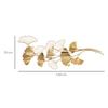 3D Metal Wall Decoration, Golden Wall Art with Ginkgo Leaves 138x70cm