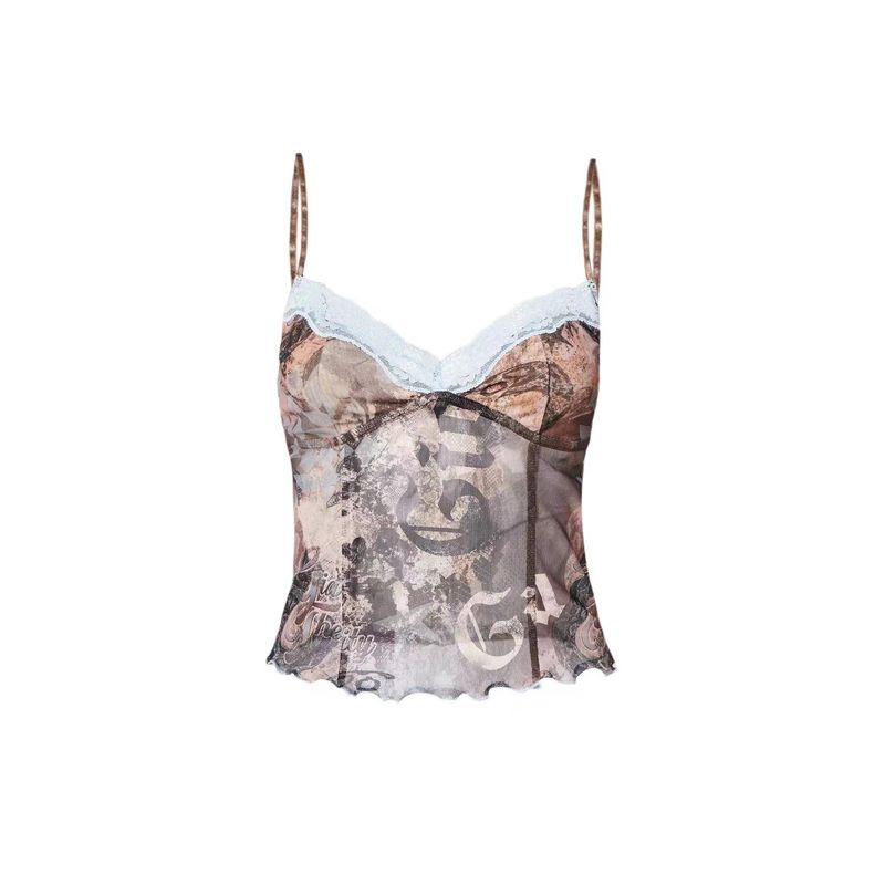 

Imagia European and American-Style Printing Millennium Micro-Transparent Camisole Braces M