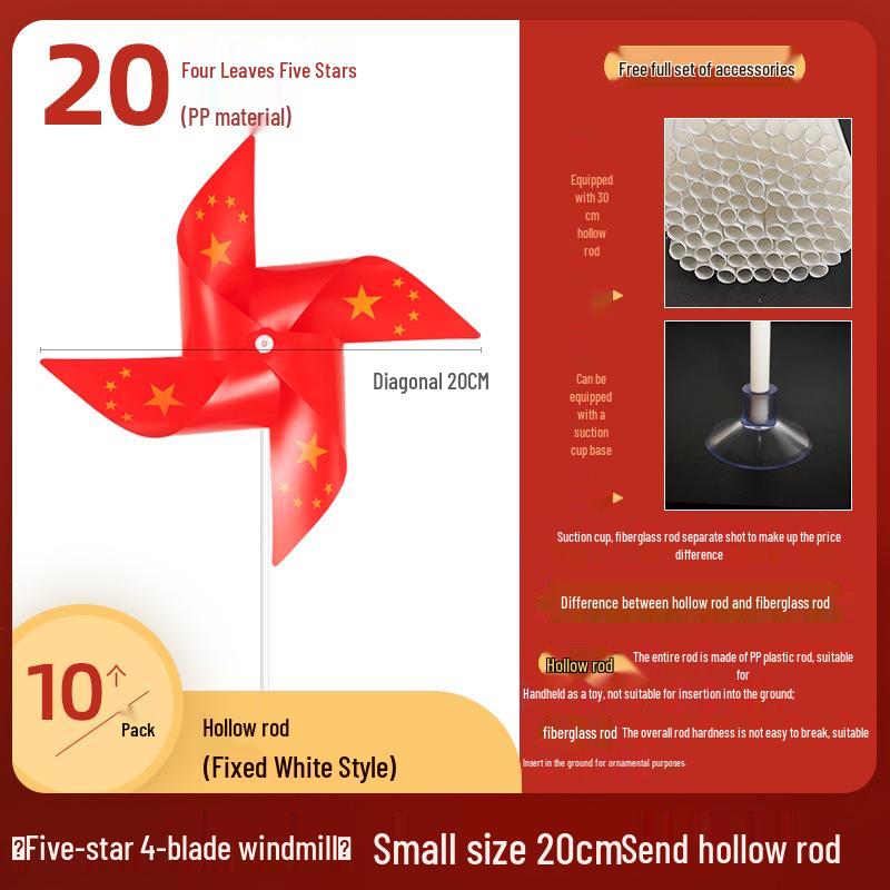 

Национальный день Пятизвездочный красный флаг Ветряная мельница для украшения улицы и класса