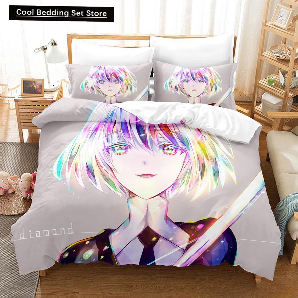 3D Print Anime Houseki no Kuni 2/3pcs Bedding Set Single Twin Full Queen King Size Bed Set Adult Kid Bedroom Duvet cover Sets