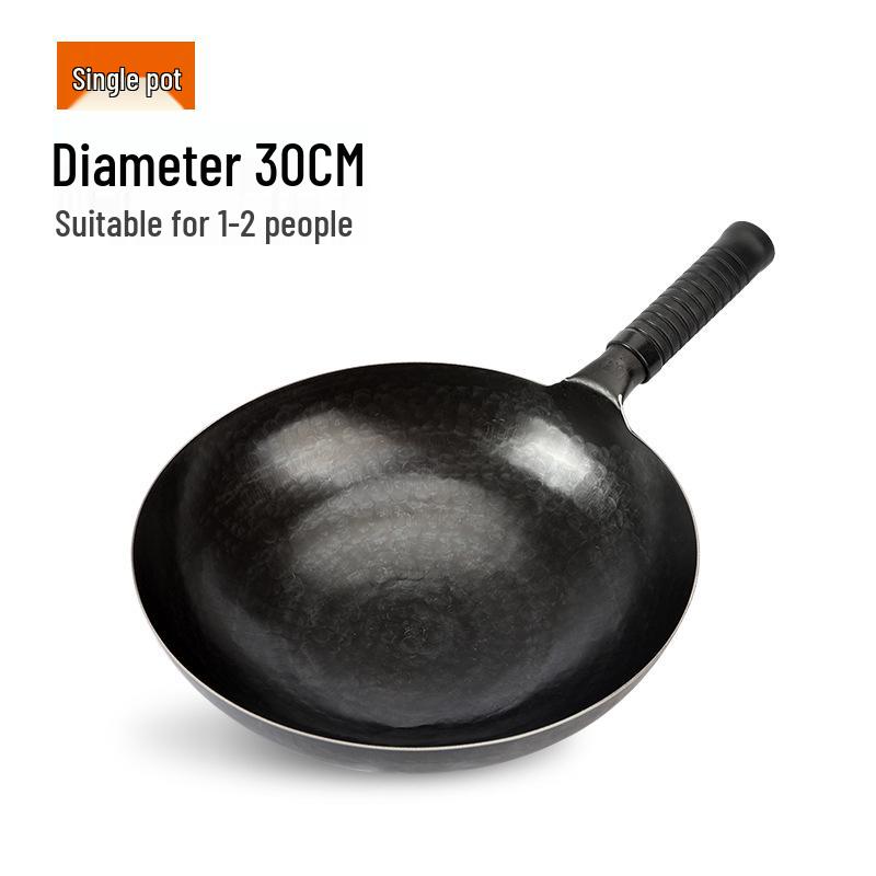 Handmade Authentic Zhangqiu Non-Coating Forged Iron Wok - Non-stick, Mirror Finish Stir-fry Pan