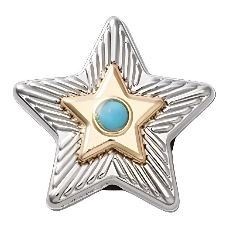 Crocs Star Badge Design Acrylic Shoe Accessories Unisex Silver