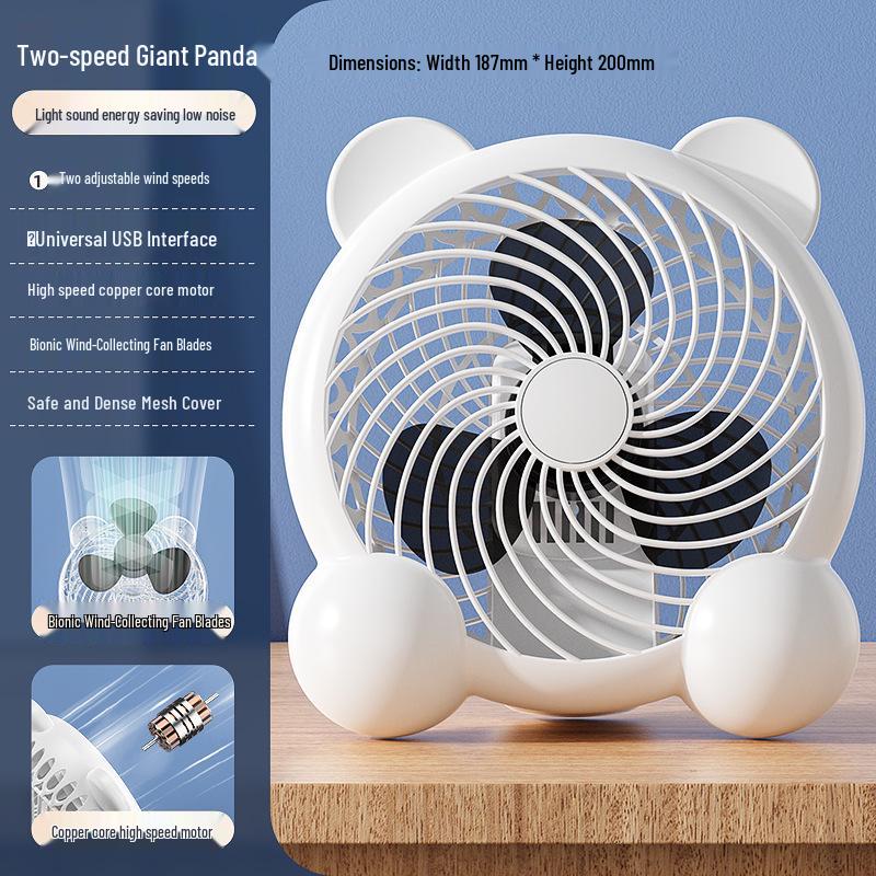Silent Large-Wind Mini Cartoon Fan for Dorms, Offices, and Bedrooms