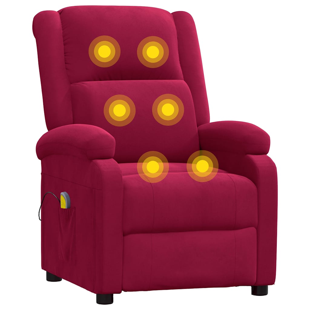 Massage Chair Burgundy Velvet