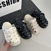 Wearing beach casual hole shoes, fashionable and versatile star bag head half slippers 2025 summer and autumn new thick soles increase