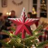 Plastic Christmas Tree Topper Star Electroplated Coating Xmas Top Star Ornament Holiday Gift