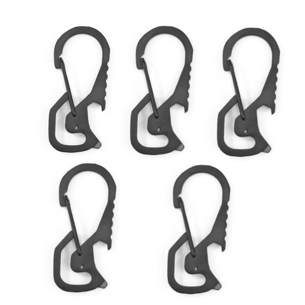 Keyring Bottle Opener Stainless Steel Pocket Keychain Carabiner Multifunctional Mountaineering Buckle Practical Hiking Equipment