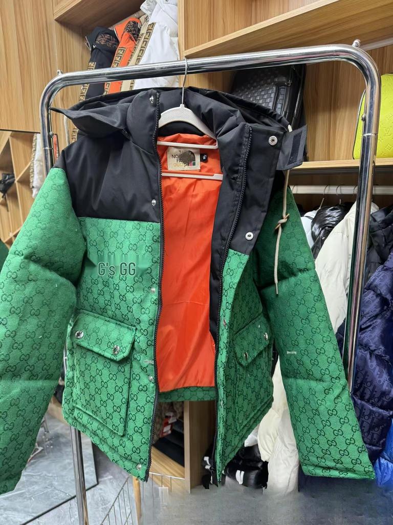 Herren Karo Dicke Winter Daunenjacke mit Stehkragen