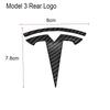Car Sticker Tesla 2Pcs 3D ABS Black Chrome Red Carbon Car Front Hood Emblem Rear Trunk Badge Sticker For Tesla Model 3 Model Y D