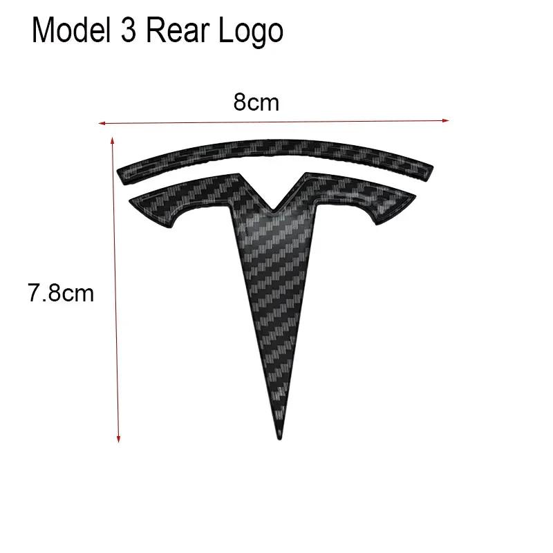 Car Sticker Tesla 2Pcs 3D ABS Black Chrome Red Carbon Car Front Hood Emblem Rear Trunk Badge Sticker For Tesla Model 3 Model Y D