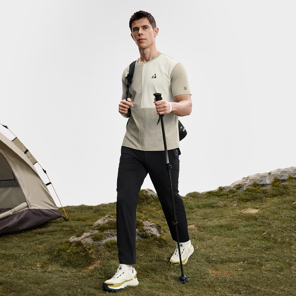 New FILA Explorer T Shirts Men's Oat Khaki DK A11M537117F-DK