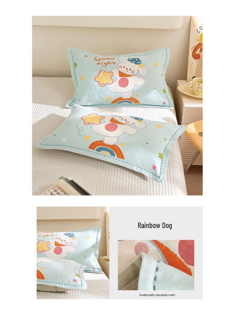 2026 Kids Cartoon Pure Cotton Pillowcase - Breathable, Sweat-Absorbent, Machine Washable, Easy To Clean, No Pilling.