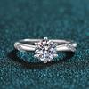 0.5-2ct D Color Moissanite Engagement Ring for Women 925 Silver Gold Plated Solitaire Rings