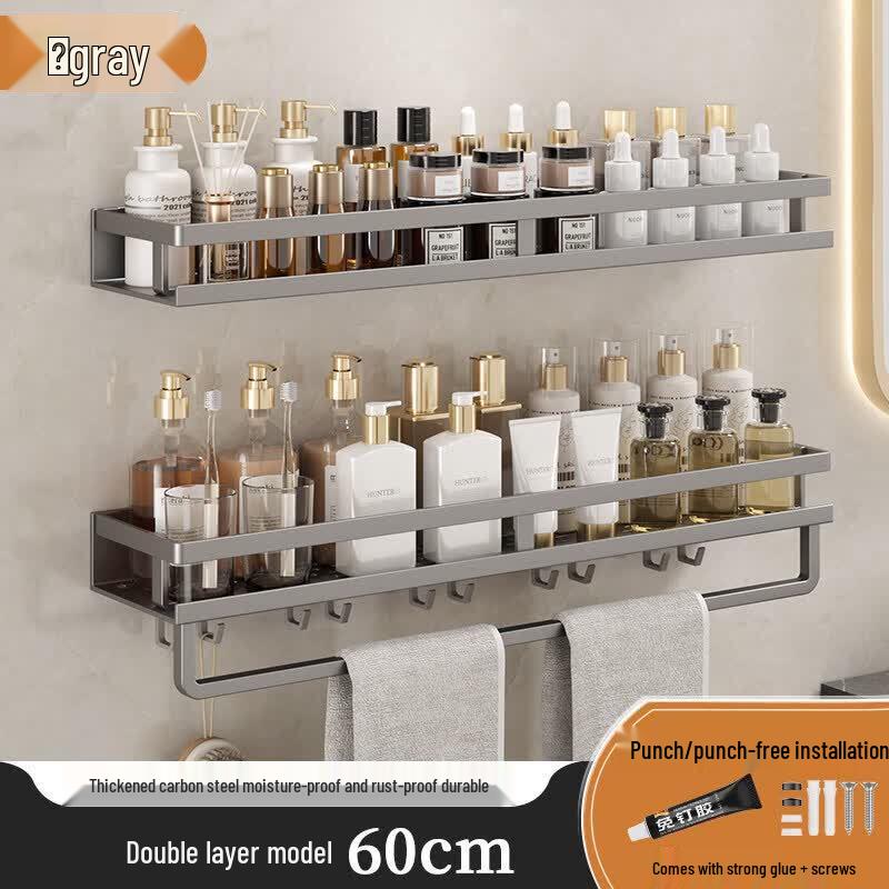 LIEI No-Drill Wall-Mounted Bathroom Shelf