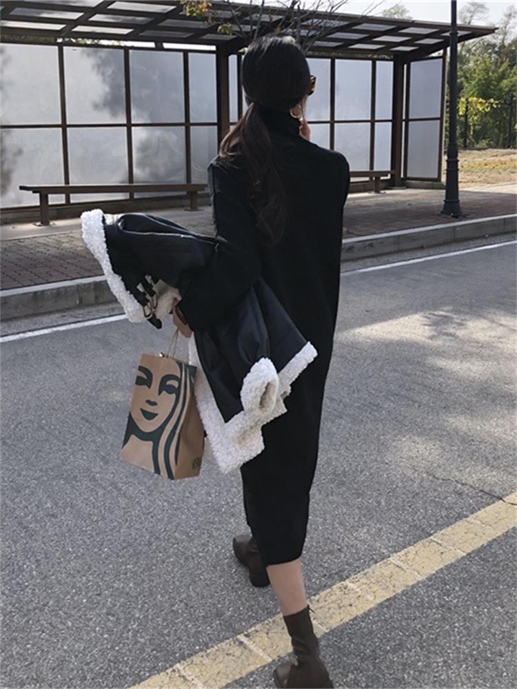 Rochie Groasă de Iarnă pentru Femei Rochii Tricotate cu Mânecă Lungă Rochii Maxi Vintage Oversize