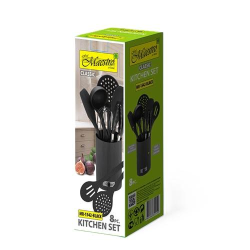 Zestaw 8 Silikonowych Przyborów Kuchennych | Maestro Mr-1542-Black