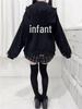 Japanese Subculture 2D Bunny Ear Hooded Jacket with Lace-up Bow & Pearl Details