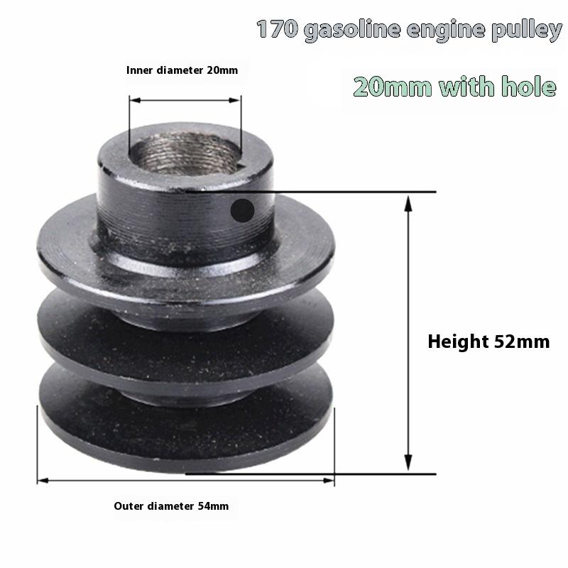 

Шкив клинового ремня с плоским шпоночным валом с двойной канавкой 19/20 мм для аксессуаров бензинового двигателя 168F 170F 20mm with hole