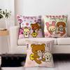 Cartoon RilakkumaS Anime Pillow Case Removable Washable Cushion Cover – All-Season Soft Linen