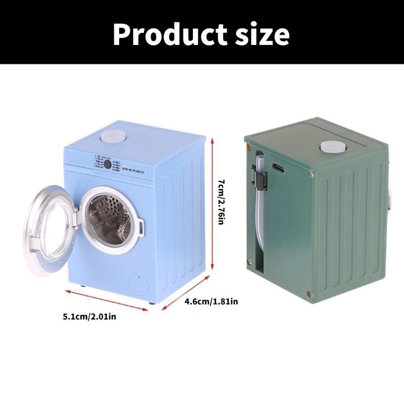 Miniature Dollhouses Washing Machine 1 12 Scale Realistic Spin and Wash Appliance Portable for Dollhouses Laundry Room