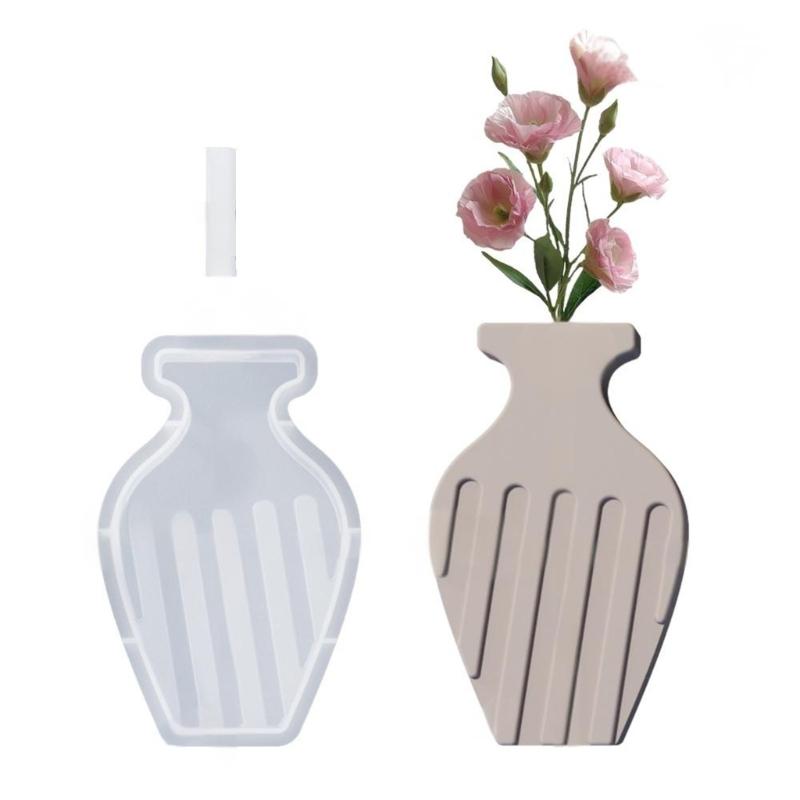 Simple Vase Silicone Molds Planter Molds Home Decors Cement Crafting Molds Silicone Sculpture Molds for Making Flowerpot