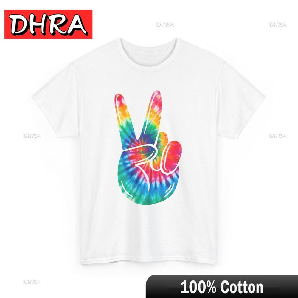 

Peace Sign Hand Shirt Hippie Lovers Hippie 60s Women Unisex Tie Dye Shirt Minimalist Aesthetic Trendy Shirt Couples Harajuku Bold S