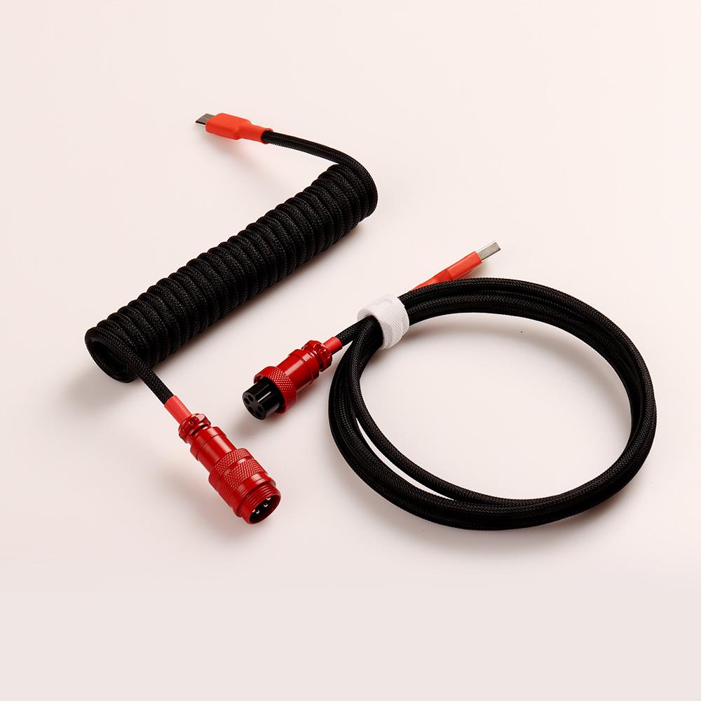Custom Coiled Type C Gx16 Usb Cable Aviator Cable Usb C Cable Braided for Mechanical Keyboard